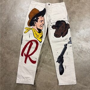 Imogene + Willie Custom Painted Western Hencye Canvas Work Pant